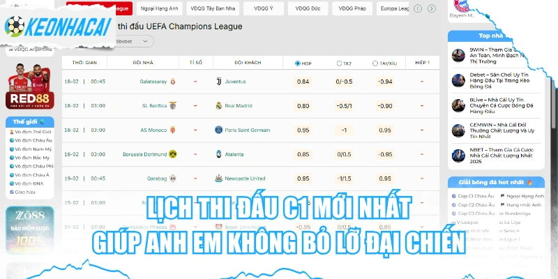 Lịch Thi Đấu C1 Mới Nhất Giúp Anh Em Không Bỏ Lỡ Đại Chiến