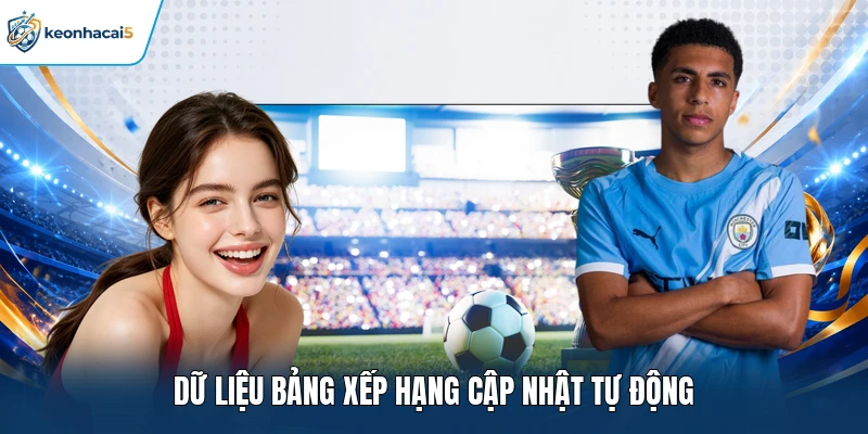 Dữ liệu bảng xếp hạng cập nhật tự động